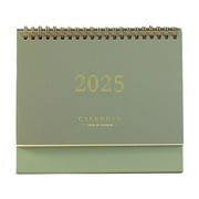 Clerance! Medium-Bean Green 2025 Desk Calendar Planner Simple Small Fresh Desktop Calendar Book Gold Hot Stamping Korean Desktop Creative Notepad